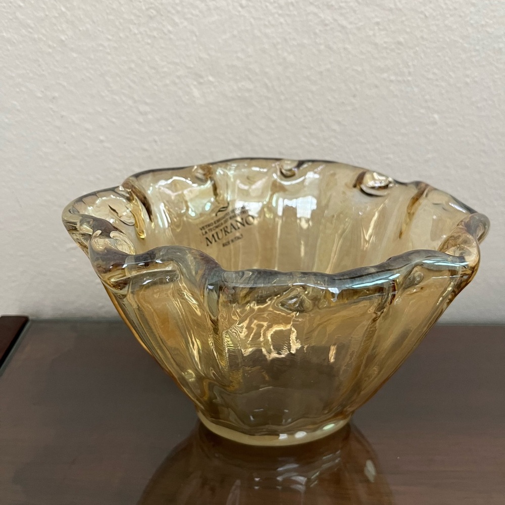 Murano Glass Amber Bowl